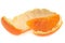 Supreme and orange peel close-up on white background