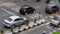 Surabaya, Indonesia - 7 dec 2021 : Cars and motorcycles crossing the road of Ahmad Yani at Surabaya.