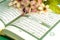 Surah Al-Kahf in the Qur\\\'an with flower