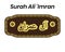 Surah ali Imran name arabic lettering gold design frame