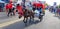Surakarta, Indonesia, January 8, 2023 Dokar Wisata or chariot joyride in sunday car free day surakarta