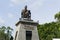 Surakarta, Indonesia - September 1, 2021: Statue of the first president of Indonesia, Ir. Sukarno who was sitting.