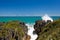 Surf in blowhole Pancake Rocks of Punakaiki, NZ