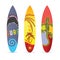 Surf board set in various color illustration