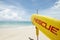 surf board on tropic beach background