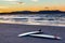 Surf boards at a beach