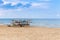 Surf boards on deserted beach