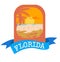 Surf Florida typography , tee shirt graphic emblem, vector illustration.