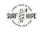 Surf Hype black on white background vector illustration