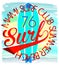 Surf Illustration / t-shirt graphics / vectors/ typography/ pacific surf wave/ summer tropical heat print/ surf print vector