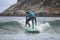 Surf lessons on the beach of San Antonio, Espasante, Galicia, Spain