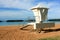 Surf lifeguard tower at Ala Moana Park, Honolulu.