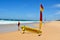 Surf lifesaver at Sunshine Beach south of Noosa, QLD.