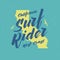 Surf rider lettering poster. Vector vintage illustration.