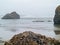 Surf Rolling in on a Rocky Beach