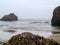 Surf Rolling in on a Rocky Beach