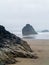 Surf Rolling in on a Rocky Beach