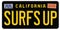 Surf`s Up License Plate California