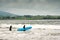 Surf school training on the Strandhill beach in Sligo