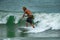 Surf session in the ocean tropical wave in Bali