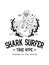 Surf the shark true surfer hype black on white