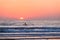 Surf-Ski Paddler Sea Sunrise Horizon