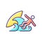 Surf wipeout RGB color icon