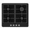 Surface of Black Gas Hob Stove. Vector