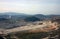 Surface coal mining pit panorama in Pljevlja, Montenegro