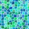 Surface floor marble mosaic seamless background with white grout - vivid blue green color