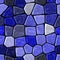 Surface floor marble mosaic seamless square background with black grout - blue color - azure, navy, berry, indigo, cobalt