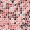 Surface floor marble mosaic seamless square background with white grout - old pink, orange, rose, coral, punch, flamingo,