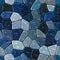 Surface marble mosaic pattern seamless background with black grout - dark sapphire blue, slate gray, grey, navy color