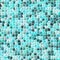 Surface marble mosaic pattern seamless background with white grout - cyan, light blue, emerald, green and turquoise color