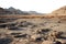 surface of mars. dry barren landscape. transparent PNG file.