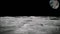 Surface of the Moon landscape. Flying over the Moon surface. Close up view. 3D Rendering