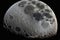 Surface of moon in space, craters and spots on gray planet or space object. AI generated