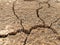 The surface of the soil is brown, cracked, arid, is a natural furrow.