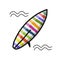 Surfboard colorful, sketch for your design