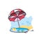 surfboard equipment sport in the beach with umbrella