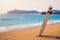 Surfboard on the wild beach