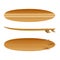 Surfboard wood vintage isolated realistic vector