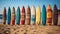 Surfboards with abstract pattern. Vacation concept.