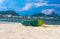 Surfboards on the Copacabana beach in Rio de Janeiro