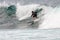 A surfer in action action at Fairy Bower in Sydney