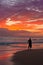 Surfer - Beach sunset - Kauai, Hawaii