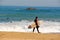 Surfer at Beach Vina del Mar, Chile.