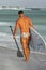 Surfer with board