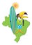 Surfer brazilian toucan