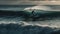 A surfer catching a wave riding it with grace and skill created with Generative AI